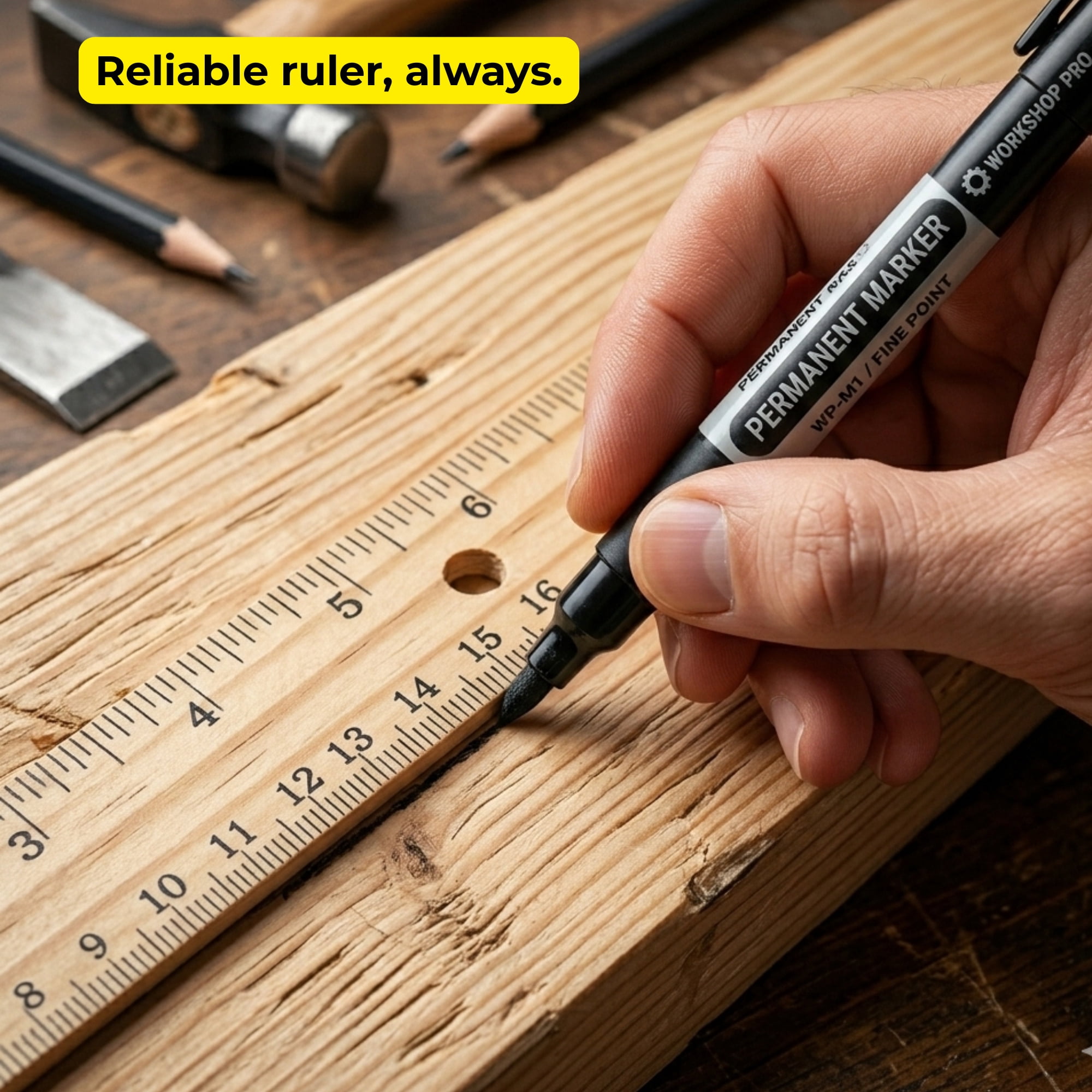 School Supply Boxes | 12" Wooden Ruler with 3-Ring Binder Holes | 50 Pack | Durable Classroom and Office Supplies
