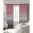 thumbnail image 3 of Ombre Pink Gray Wood Blackout Curtains 96 Inches Length, Gradient Country Rustic Grain Window Treatment Thermal Insulated Drapes for Bedroom Living Room 2 Panels 104x96 Inches, 3 of 8