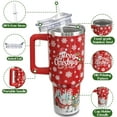 thumbnail image 4 of Christmas Tumbler 40 oz Tumblers with Handle and Straw Farmhouse Red Snowman Stainless Steel Insulated Coffee Cups Mugs Xmas Gifts Stuff Decor for Women Girls, 4 of 7