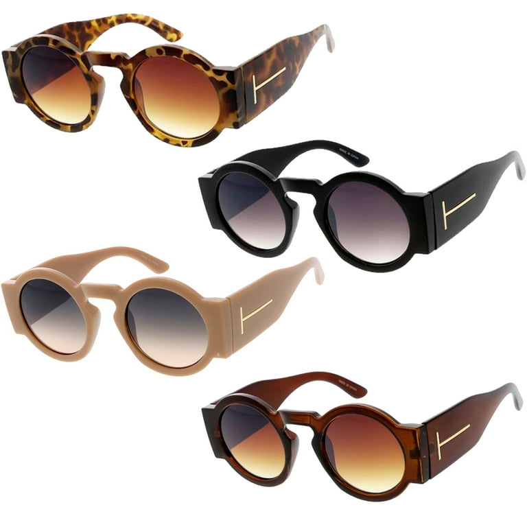 Bulky Round Thick Frame Retro Fashion Sunglasses Ver 2.0
