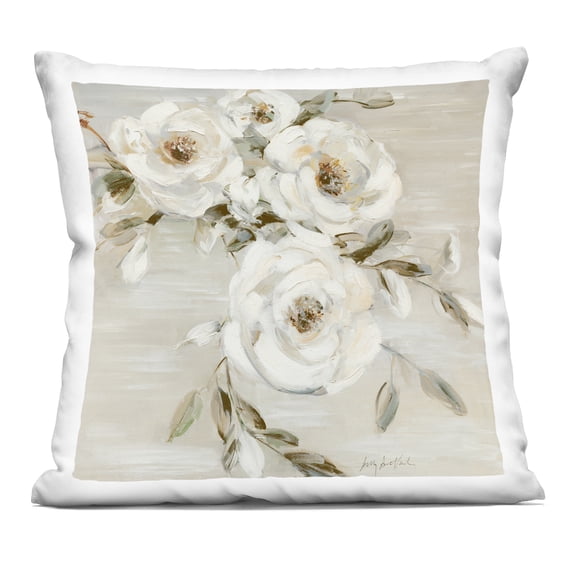 Stupell Industries - Neutral Rose Trio Throw Pillow 18" x 18" by Sally Swatland