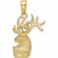 thumbnail image 4 of 10K Yellow Gold Polished Deer Head Charm (29 X 15) Made In United States 10k4870, 4 of 5