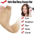 thumbnail image 5 of SEGO Blonde Clip in Human Hair Extensions Balayage One Piece Soft Straight 3/4 Full Head Hair Pieces for Women, 5 of 12