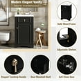 thumbnail image 4 of EUROCO 20" Bathroom Vanity with Ceramic Sink,Solid Wood Bathroom Makeup Cabinet with Soft Close Door,Adjustable Shelf, Drawer and Door-Mounted Storage Rack,Black, 4 of 7
