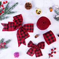 thumbnail image 5 of Cinta navideña con cable Adorno de guirnalda de árbol de Navidad de 20 metros, 4 rollos de cinta de arpillera Cinta con cable de 2,5 pulgadas para envolver regalos de Navidad Decoración de jardín, 5 of 5