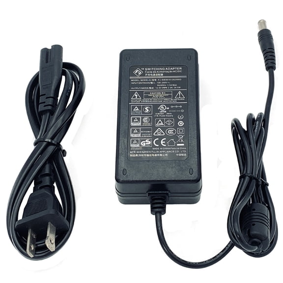 Pre-Owned Shenzhen FJ-SW20181202000D 12V 24W Power Adapter w/ Power Cord Genuine Black