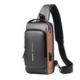 thumbnail image 3 of Bolso bandolera con correa de viaje para hombre, bolso bandolera multifunción antirrobo con puerto USB para hombre, 3 of 5