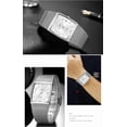 thumbnail image 5 of Men Watch Classic Analog Quartz Date Stainless Steel Milanese Mesh Band Ultra-Thin Rectangle Dial Luminous, 5 of 6