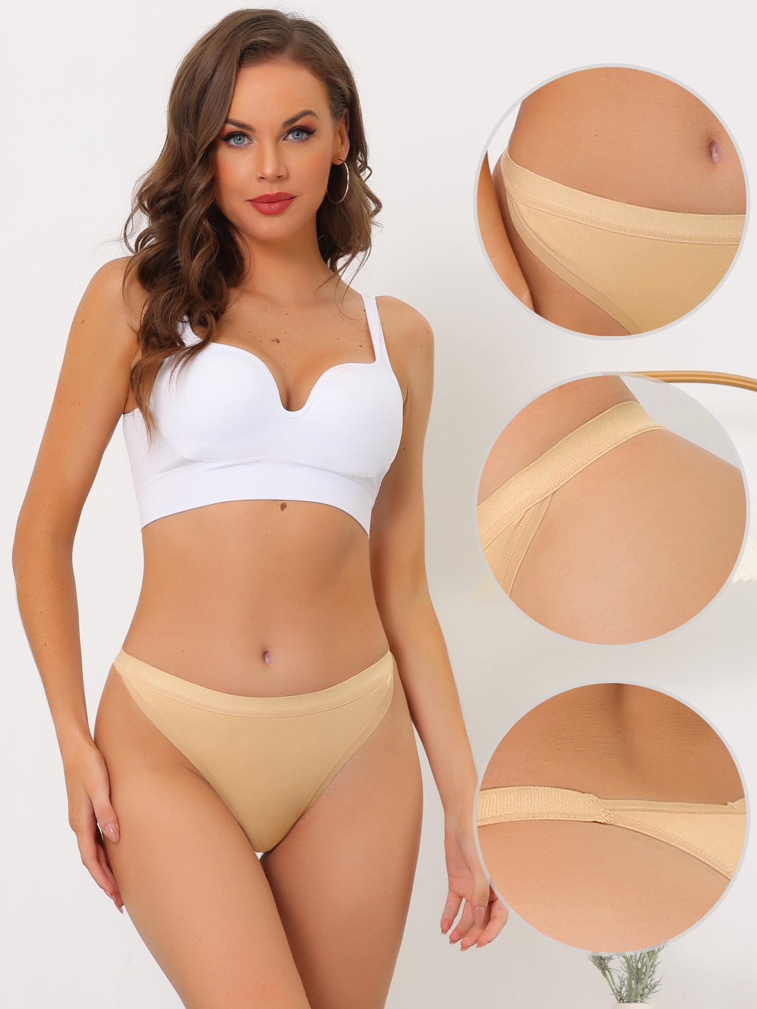 Unique Bargains Women's High Rise Airflow Thongs M 6 Beige
