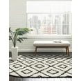 thumbnail image 4 of Unique Loom Trellis Shag Collection Area Rug - Ruth (4' x 6' Oval White and Black/Ivory), 4 of 11
