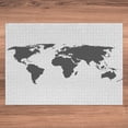 thumbnail image 5 of Ambesonne Gray Jigsaw Puzzle Durable Cardboard, World Map Silhouette Artwork, 1000 pcs, Dark Taupe White, 5 of 5