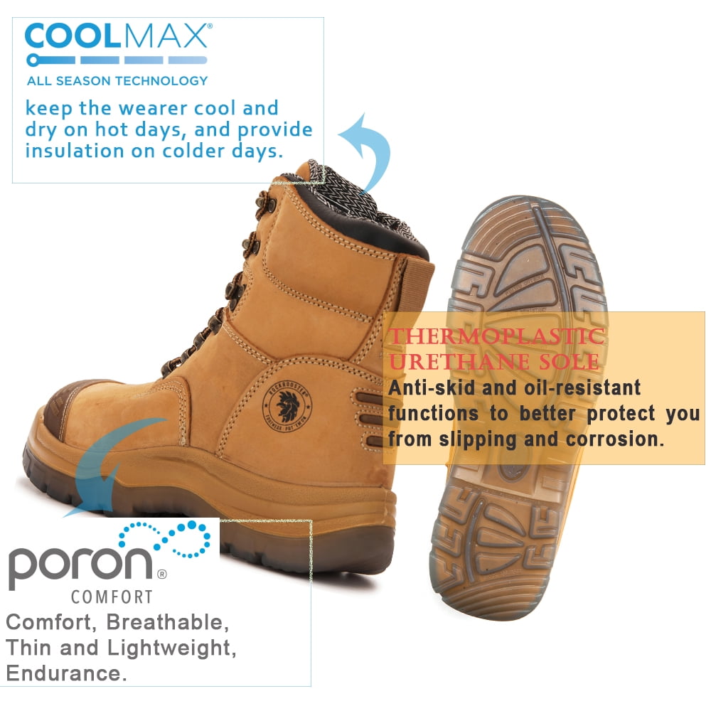 XXL Kimberly 新品 ROCKROOSTER Kimberly Work Boots for Men 7“ YKK Zipper sided