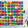 thumbnail image 1 of Ambesonne Video Games Shower Curtain, Colorful Blocks Art, 69"Wx84"L, Multicolor, 1 of 3