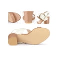 thumbnail image 2 of BLISSFUL STEP Slingback Block High Heel Sandals for Women Nude 7, 2 of 6
