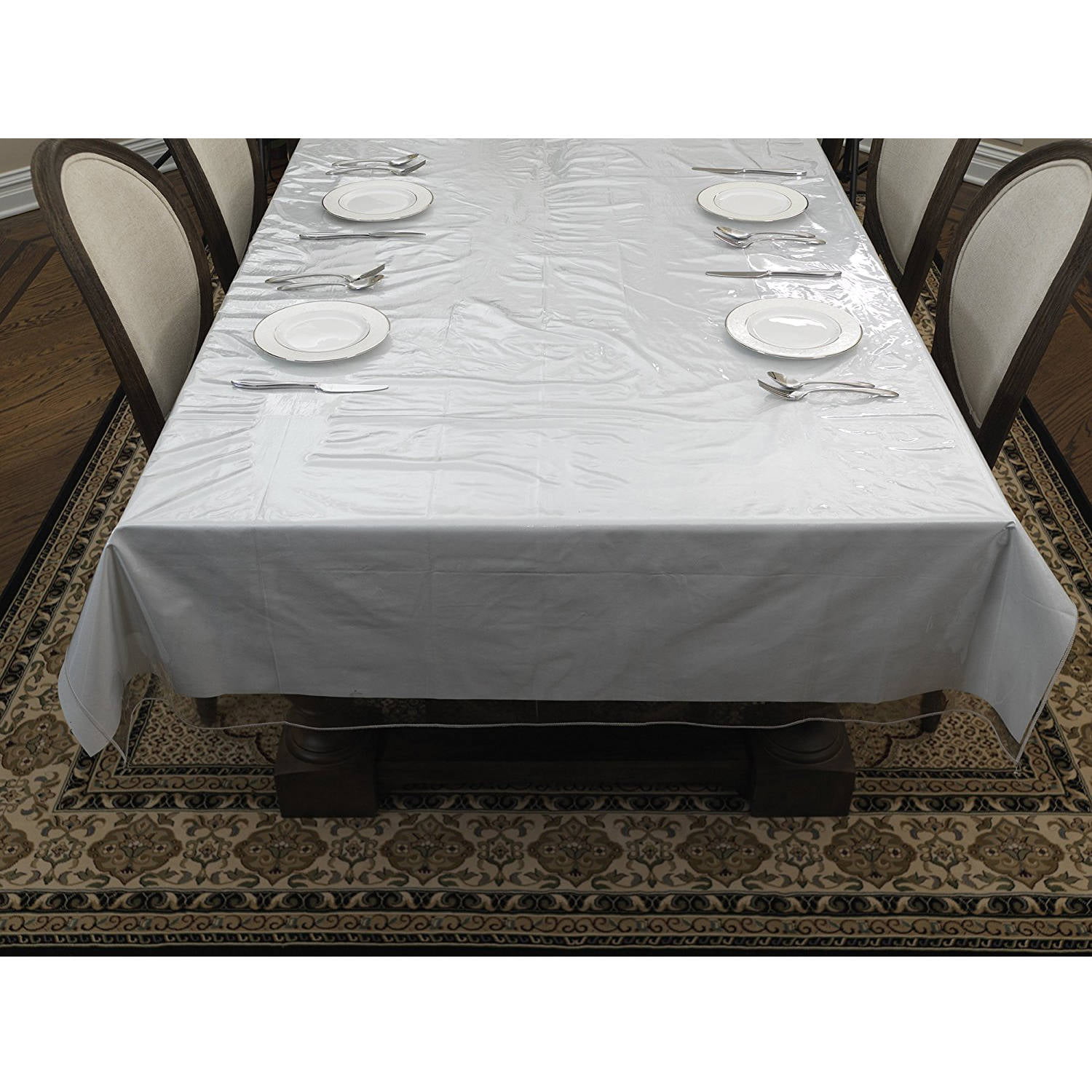 Silver 40"x150 ft Heavy Duty Banquet Roll Plastic Table Cloth 