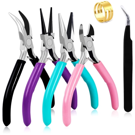 Jewelry Pliers Set Jewelry Making Pliers Tools Kit Include Jewelry Making Needle Nose Chain Nose Round Bent Pliers Wire Cutter for Bracelet Beading Craft Jewelry Making Supplies
