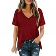 thumbnail image 1 of Femmes d'Été Casual Femmes V-neck Tshirt Manches Courtes Dames, 1 of 7