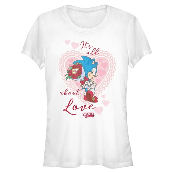 Junior's Sonic the Hedgehog It's All About Love Graphic T-Shirt