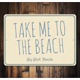 thumbnail image 1 of Letrero "Llévame a la playa", regalo para amantes de la playa, nombre de ubicación en el océano, decoración de casa de playa de metal, letreros de playa novedosos, tamaño: 8 x 12 pulgadas, 1 of 4