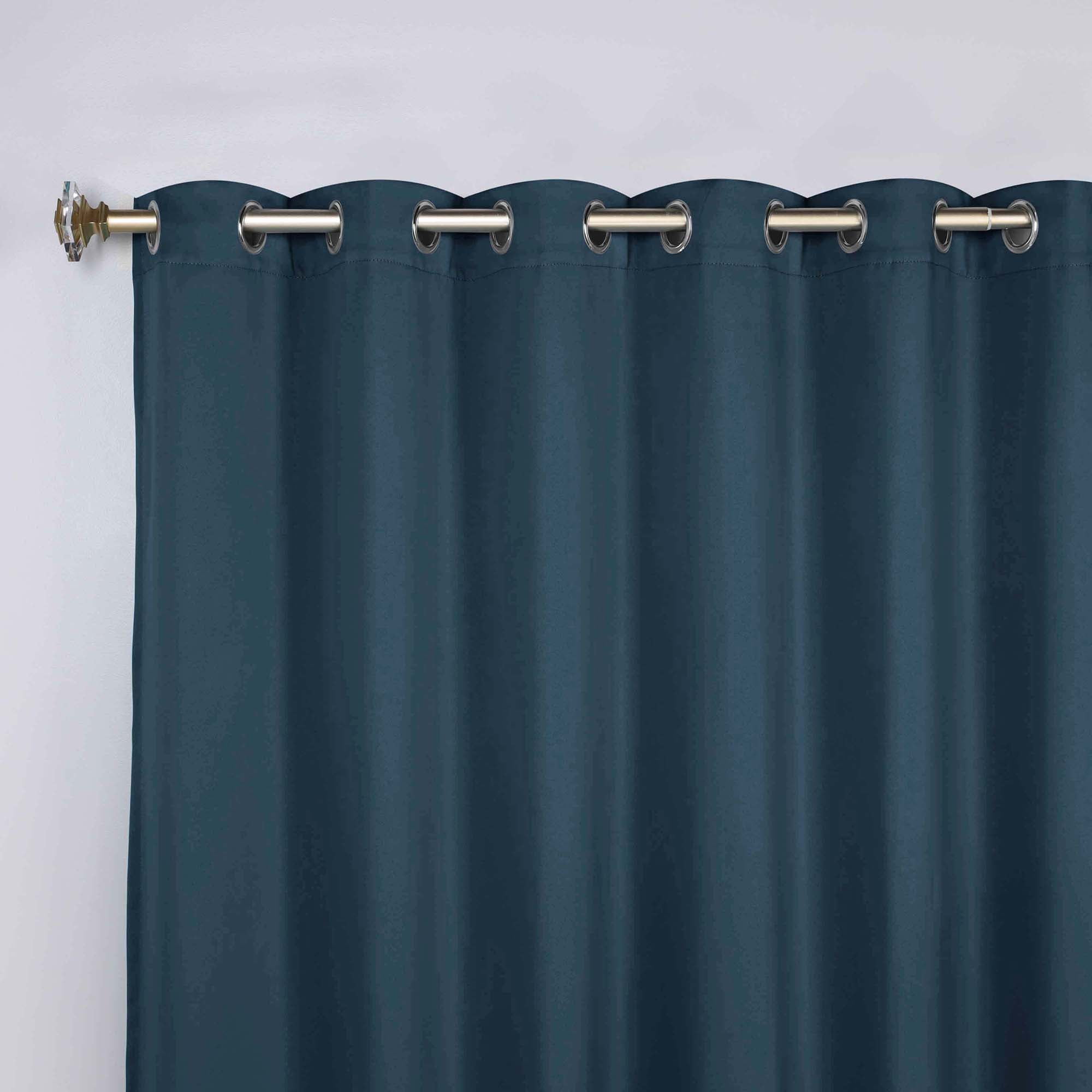 Superior Blackout Solid Light Filtering Grommet Curtain Panel Set, 70" x 96", Marine Blue