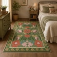 thumbnail image 3 of Moynesa 5'x7' Vintage Farmhouse Floral Area Rugs for Living Room, Washable Cottagecore Green Botanical Rugs for Bedroom, Soft Colorful Boho Flower Accent Carpet for Dining Room Nursery Dorm Apartmen, 3 of 11