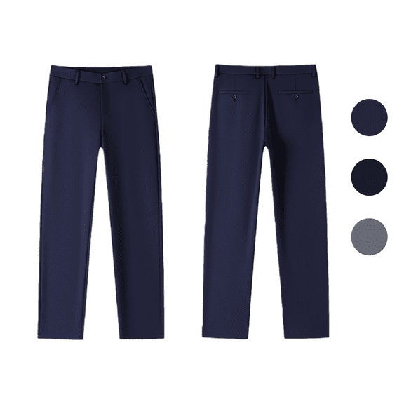 LYHaoo Boys Formal Dress Pants Classic Straight Fit School Pants Flat Front Twill Pant for Kids Back to School Outfits(Black)