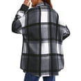 thumbnail image 5 of UVN Plaid Shirts for Women Flannel Long Sleeve Shacket Jacket Ladies Shirt Button Down Top Casual Coats, 5 of 7