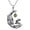August birthstone, variant on Skull Pendant Necklace 925 Sterling Silver with Birthstone/Synthetic Moonstone/100 Languages Gemstone Gothic Jewelry Halloween Gift for Women, Wife, Mom