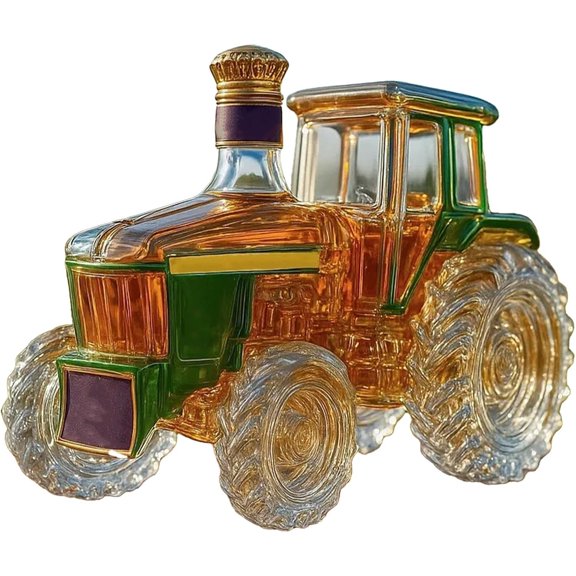 300ML Car Shaped Whiskey Decanter - Art Statue, Tractor Whiskey Bottle, Creative Leak-proof Empty Wine Bottle Dispenser,Green