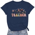 thumbnail image 2 of Teacher T Shirts for Women 2026 Summer Casual Short Sleeve Crewneck Flower Graphic Tees, 2 of 2