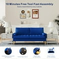 thumbnail image 5 of ROMA 67.7'' 3 seater Sofa Couch for Living Room, Modern Sofa,Small Couches for Small Spaces,Upholstered 3-Seater Couch for Bedroom, Apartment, Home Office, Tool-Free Assembly,Blue, 5 of 9