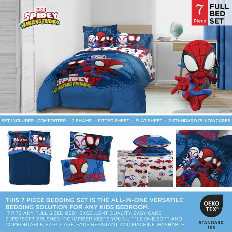 4pc Toddler Spidey and His Amazing Friends Reversible Bed Set