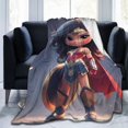 thumbnail image 1 of Manta de franela de Wonder Woman, suave y acogedora manta de felpa para todas las estaciones para niños y niñas, manta ligera y cálida para cama, sofá o viaje, 80 x 60 pulgadas, 1 of 8