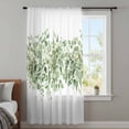 thumbnail image 4 of Sage Green Eucalyptus Leaves Sheer Curtains 72 Inches Long, Spring Summer Botanical Floral Light Filering Curtains, Breathable Simi Curtain Privacy Drapes for Living Room Bedroom Window Treatment, 4 of 9