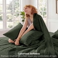 thumbnail image 4 of U by Bedsure Queen Sheets Set, 4 Pieces Deep Pockets Cooling Soft Polyester Microfiber Bed Sheets Set, Olive Green, 4 of 10