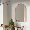 thumbnail image 2 of Clavie Arched Mirror with Metal Frame, 24" x 36" Vanity Mirror for Bathroom Bedroom, Decorative Wall Mirror for Entryway Livingroom, Rose Gold, 2 of 8