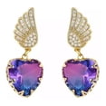 thumbnail image 1 of Aretes Alas Corazón Cristal Degradado Oro Laminado 14k dorado Unitalla, 1 of 2