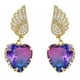 thumbnail image 1 of Aretes Alas Corazón Cristal Degradado Oro Laminado 14k dorado Unitalla, 1 of 2