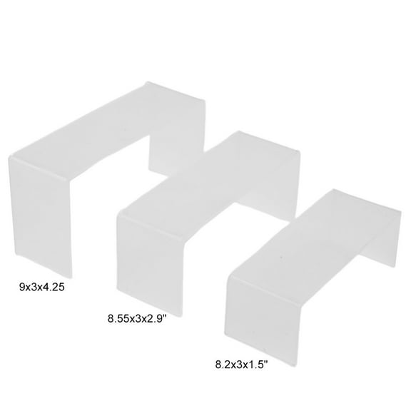 6Pcs Acrylic Display Risers, Clear Rectangle Stands Shelf For Display