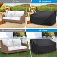 thumbnail image 6 of Heavy Duty Patio Sofa Cover Waterproof, 3-Seater Outdoor Sofa Loveseat Cover, Outdoor Patio Furniture Cover with Air Vent and Handles, 78" L×33" D×32" H, Black, 6 of 8