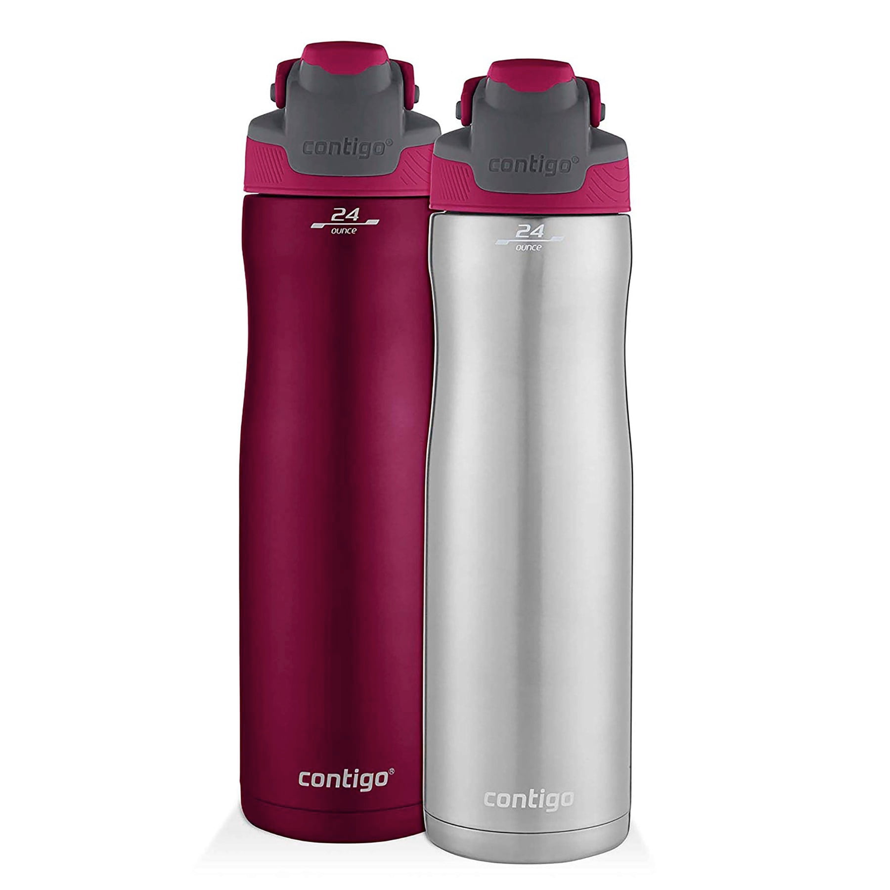 2-PACK Contigo Autoseal Chill Chard 24oz Insulated Stainless Steel Water Bottle 