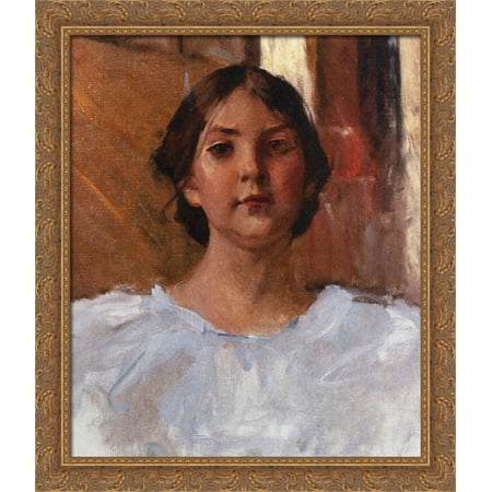 My Daughter Dorothy 28x34 Large Gold Ornate Wood Framed Canvas Art by William Merritt Chase