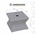 thumbnail image 3 of Outdoor Side Patio Table with Umbrella Hole, Sunjoy Poolside 16-Inch Rattan Wicker Square Combination Umbrella Stand Side Table, Grey, 3 of 8