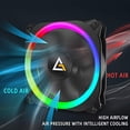 thumbnail image 1 of Ventilador de casos RGB de 140 mm, ventiladores de PC RGB, ventiladores RGB direccionables, serie Prizm, 2 paquete con cubo de controlador, 1 of 2