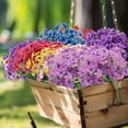thumbnail image 4 of Artificial Flowers Outdoor,10 Bundles Faux Flowers UV Resistant,Faux Plastic Plants Silk Flower for Outdoors Outside Front Porch Hanging Planter Decoration(Red), 4 of 5