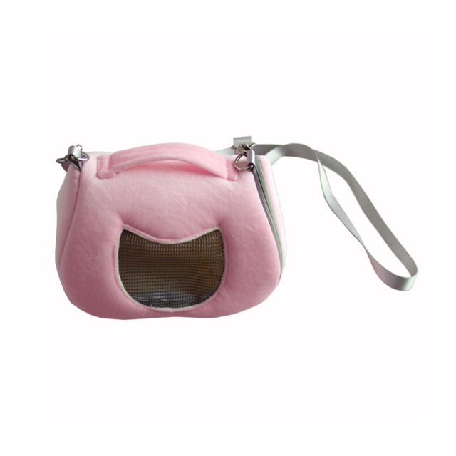 Billuyoard Bolsa de transporte para mascotas de felpa, malla con cremallera, un solo hombro, reemplazo para exteriores, bolsas de viaje para mascotas Aseo de mascotas Rosa Billuyoard PT005079-01