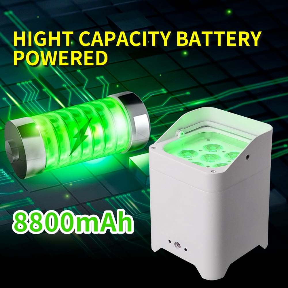 Battery Powered Uplights Rechargeable Par Can 6x18W RGBWA+UV LED Stage Lights