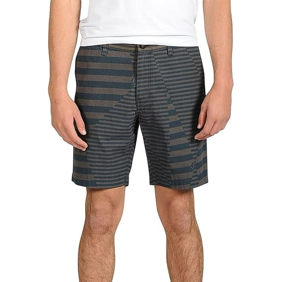 Volcom Stone Graphito Men's Shorts Blue Gray Stripe Random Print Casual Wear