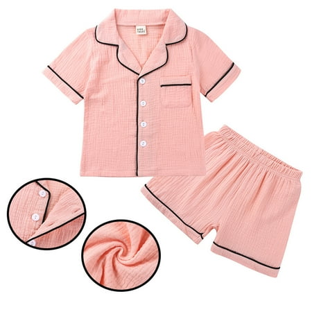 

Mrat Pajama Sets Women Soft Causal Pajama Shorts Kids Pajamas Sets Boys Girls Short Sleeve Blouse Tops+Shorts Sleepwear Outfits Female Matching Lounge