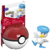 MEGA Pokemon Quaxly Building Toy Kit, Poseable Action Figure with Poke Ball (24 Pieces) for Kids